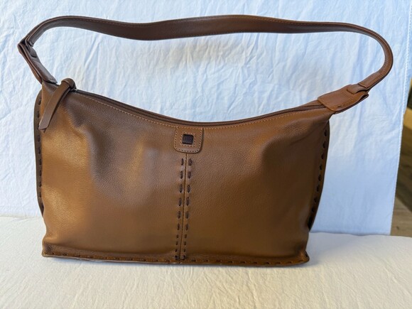 The Sak Handbags - Brown Butter Leather Hobo Bag w Contrast Stitching Y2K 90s Excellent Condition